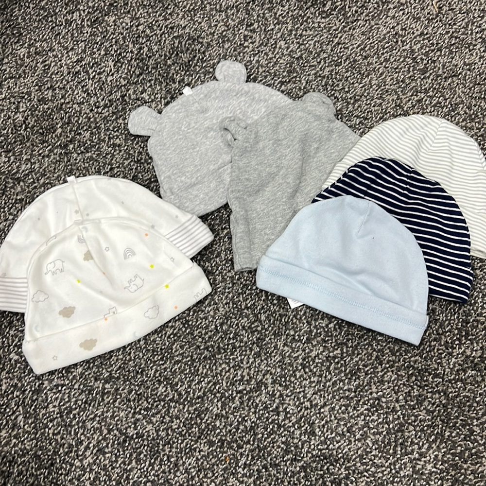 Neutral color baby beanies